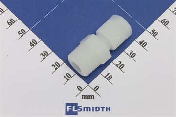 Connector, 8mm-3/8", PVDF