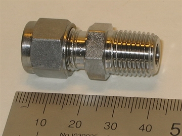 Connector, 8mmOD-1/4"RT, SS