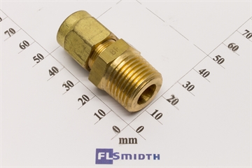 Connector, 1/2"-12mm, brass
