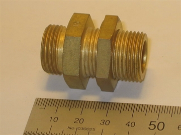 Bulkhead, 15mm, brass