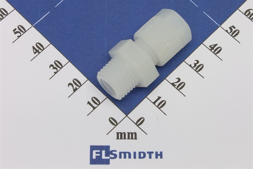 Connector, 8mm-1/4", PVDF
