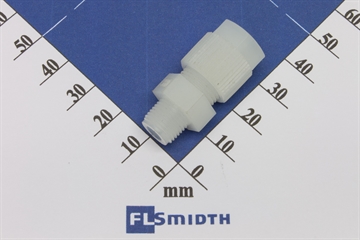 Connector, 8mm-1/8", PVDF