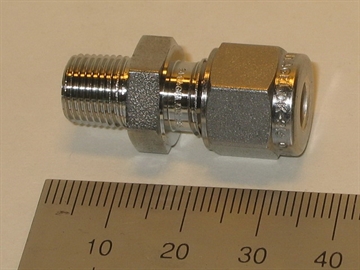 Connector, 6mmOD-1/8"RT, SS