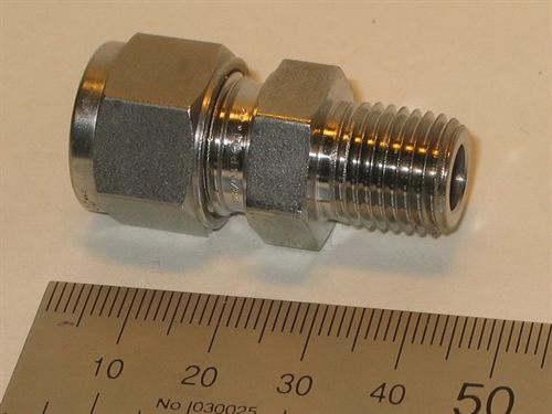 Connector, 10mmOD-1/4"RT, SS