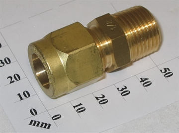 Connector, ½"-15mm, brass