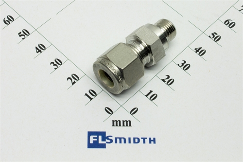 Connector, 8mmOD-1/8"RP, SS