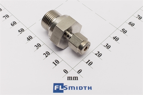 Connector, 1/8"OD-3/8"RS, SS