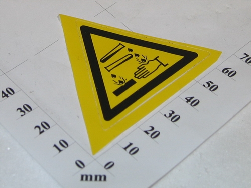 Sign, 55mm, Acid hazard