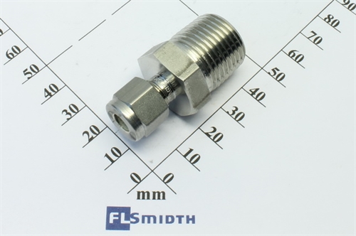Connector, 1/4"OD-½"RT, SS