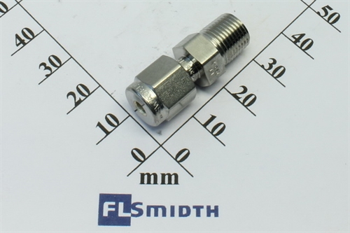 Connector, 1/8"OD-1/8"RT, SS