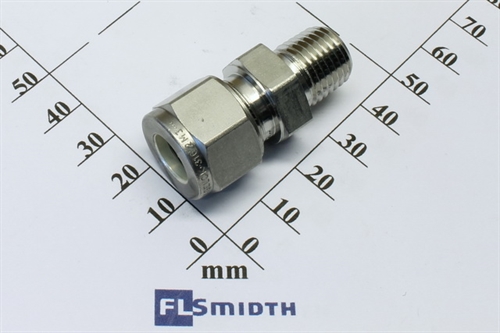 Connector, 10mmOD-1/4"NPT, SS
